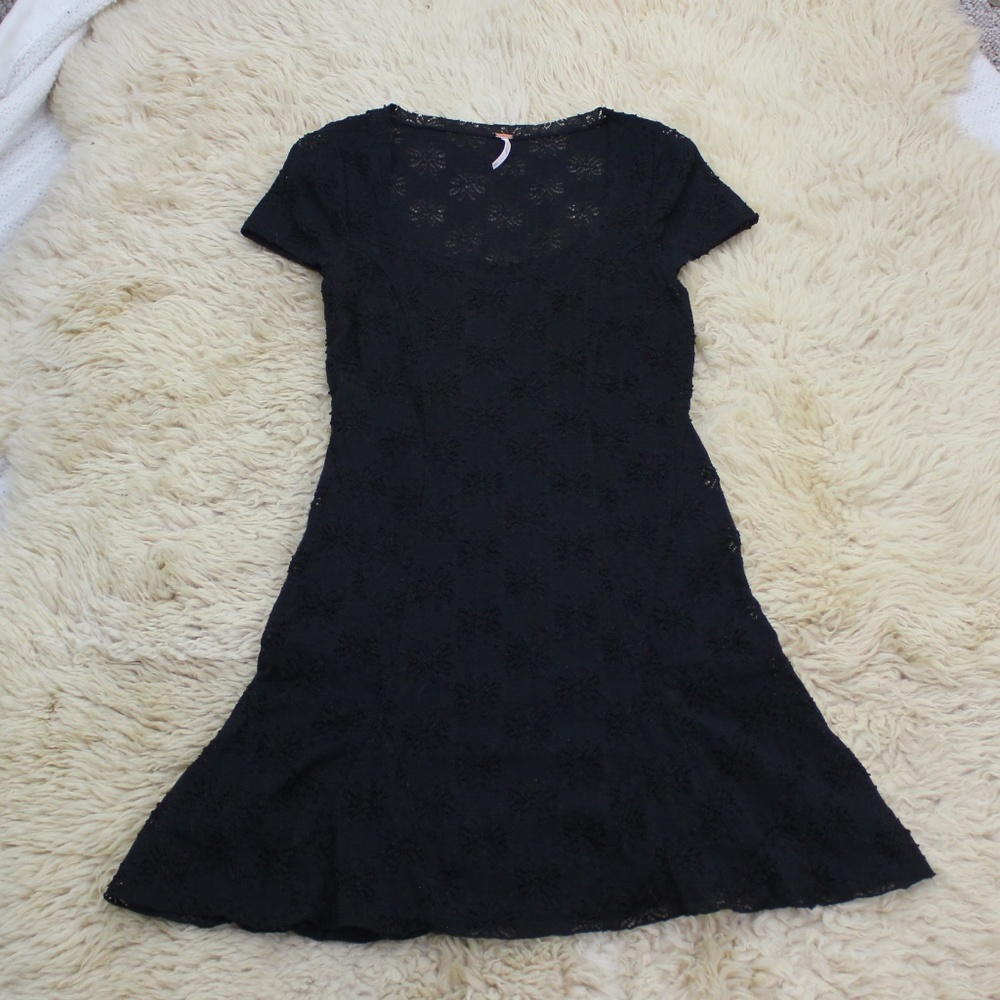Free People Black Flower Dress Size Small